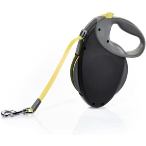 Hondenriem 10 Meter - Hondenlijn 10 Meter - Rollijn Hond 10 Meter voor honden tot 50 kg/110 lbs - zwart/neon