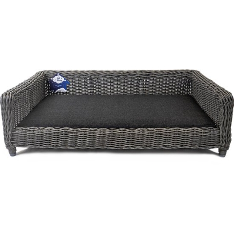 Let's Sleep Cozy Basket rotan - Hondenkussen - Hondenmand - 115 x 78 x 30 cm - XL - Ratan/Antraciet