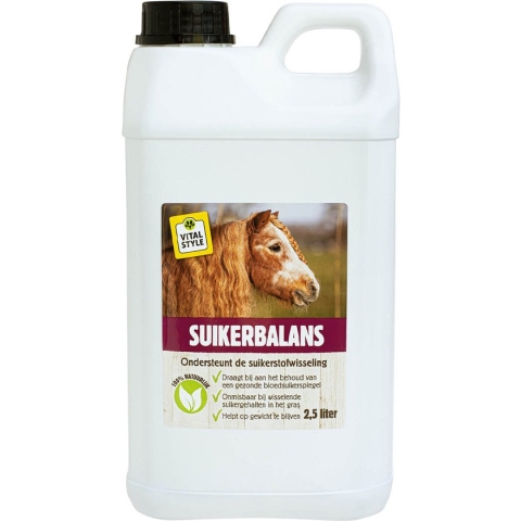 VITALstyle SuikerBalans - Paardensupplement - Ondersteunt De Suikerstofwisseling - Vloeibaar - 2,5 L
