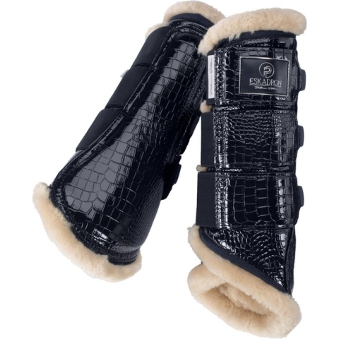 Eskadron Beenbeschermers Platinum Croco Faux Fur Donkerblauw - xl