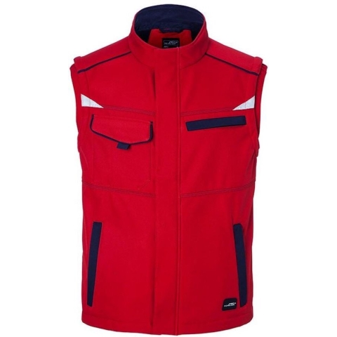 James and Nicholson Uniseks werkkleding Softshell Vest Level 2 (Rood/Zwaar)