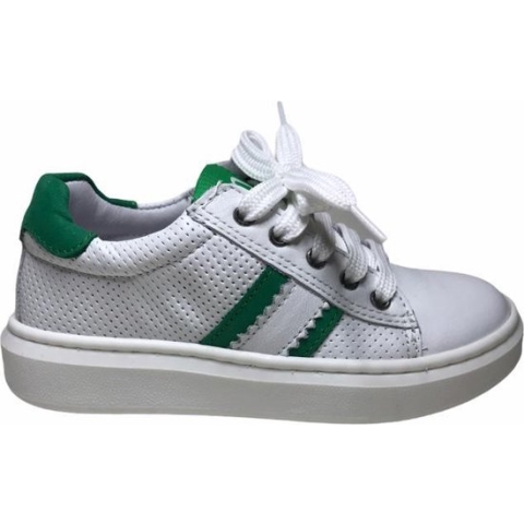 Melania rits veter lederen sneakers 2276 wit groen mt 25