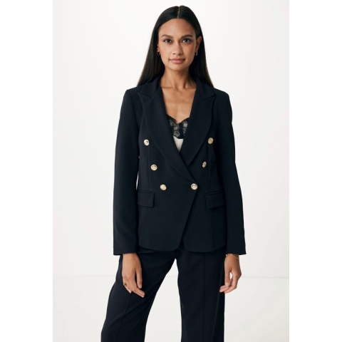 Mexx Double Breasted Blazer With Pockets Dames - Zwart - Maat 34