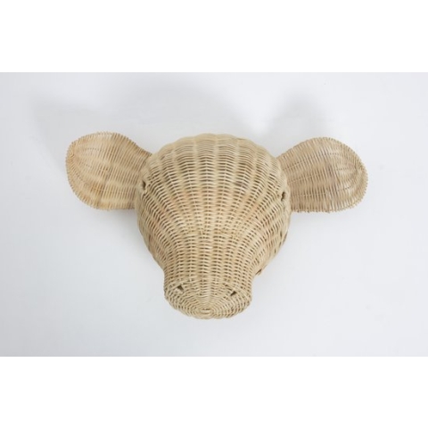 House of Tods - Rotan - Handgemaakt - Wanddecoratie - Dierenkoppen - Eddy het Varken