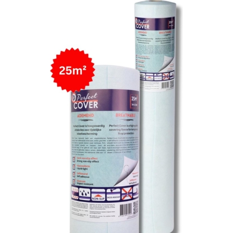 Perfect Cover® Ademend - 25m² - Zelfklevend afdekvlies - Stucloper - Afdekfolie - Waterbestendig - Waterdoorlatend - Voor Alle Oppervlakken