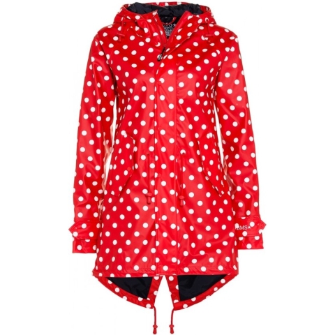 BMS Hafencity Coat -Softskin Rot Mit Weißen Punkten-44