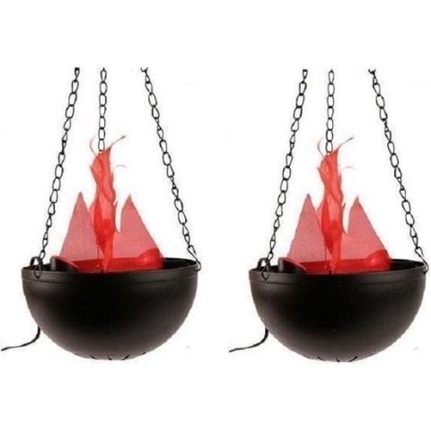 Halloween - 2x Halloween lampen met flikkerende vlam - Halloween/horror decoratie/versiering
