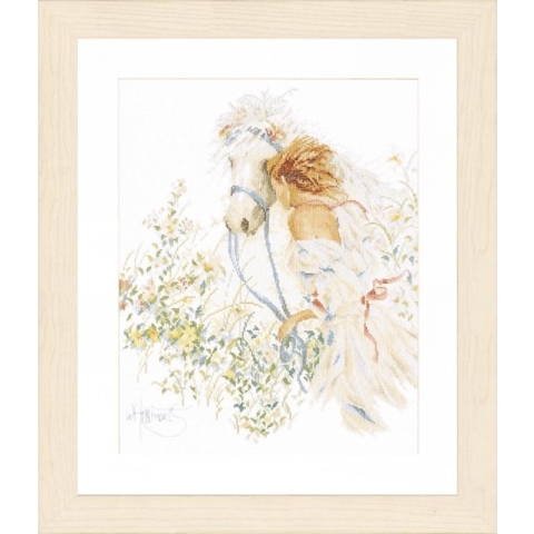 Telpakket kit Paard en bloemen   - Lanarte - PN-0007952
