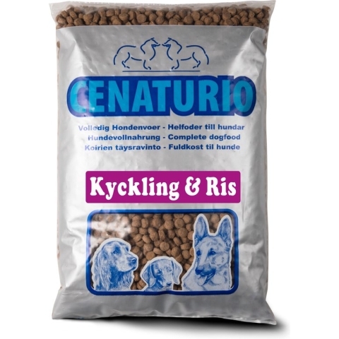 Cenaturio Kip & Rijst - Speciaal hondenvoer -15 KG - alle normaal actieve honden, met voedselallergieën en / of huidproblemen - licht verteerbaar.