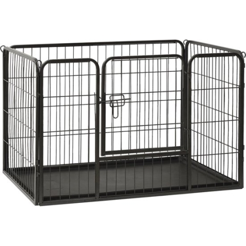The Living Store Hondenren - Zwart - 91.5 x 59 x 61 cm - Scharnierdeur