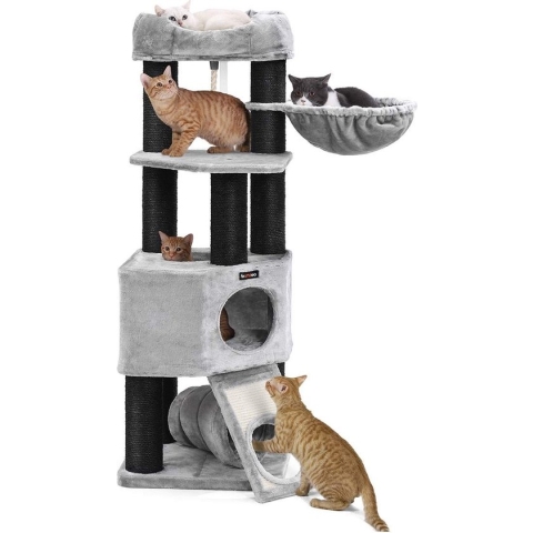 Luxe Krabpaal voor Katten - Grijs - Zachte Kattenmand hangmat - Kattenspeelgoed - Geschikt voor kleine kittens - 141x50x141cm
