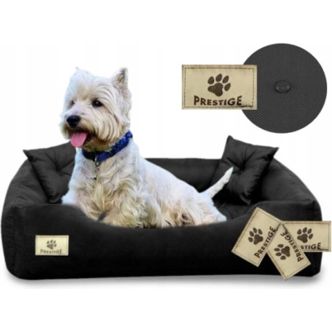 Kingdog - Honden- en kattenbed met kussen - Binnenmaat: 115x90 / Buitenmaat: 130x105cm - Zwart