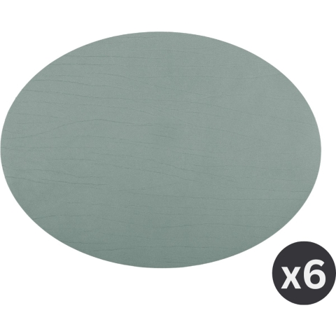 Placemat TITAN ovaal, SET/6, 33x45cm, groen dubbelzijdig