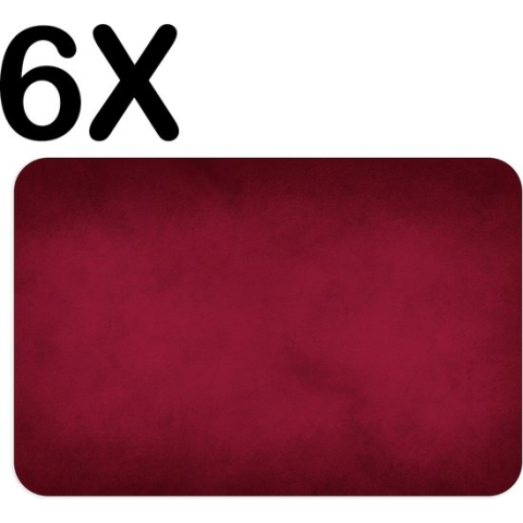 BWK Luxe Placemat - Rode Vegen Achtergrond - Set van 6 Placemats - 45x30 cm - 2 mm dik Vinyl - Anti Slip - Afneembaar