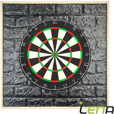 Lena Professional Dartbord + Lena Dartbord Geluidsdemper Deluxe Zwart