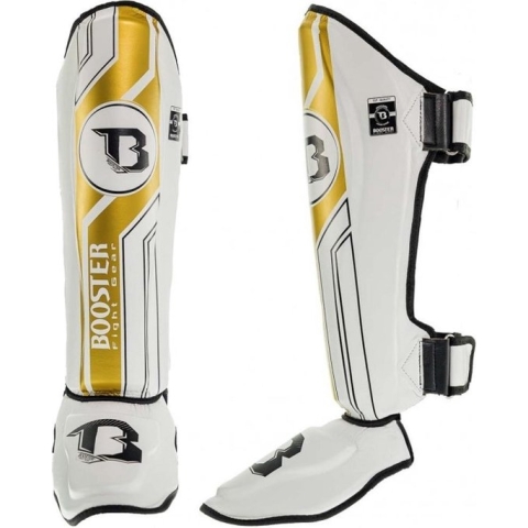 Booster Fightgear Scheenbeschermers - BSG V9 White/Gold - L