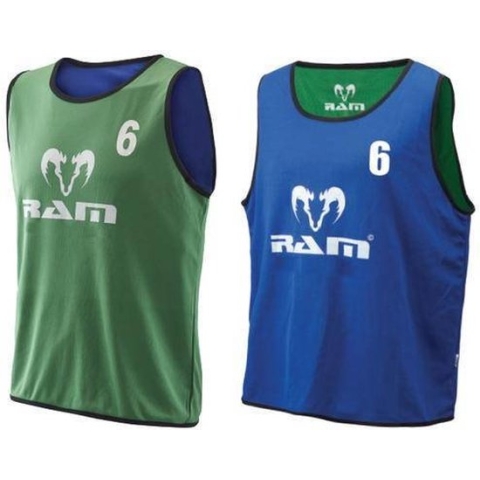 Training hesjes -Overgooiers - dubbelzijdig - genummerd - Groen/blauw - XL - 15 stuks