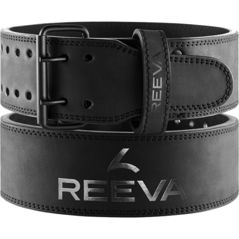 Reeva Lifting Belt - Maat L - Dubbele gespsluiting - Gewichthefriem geschikt voor Crossfit, Powerlifting, Fitness en Bodybuilding - Lifting Belt voor Heren en Dames
