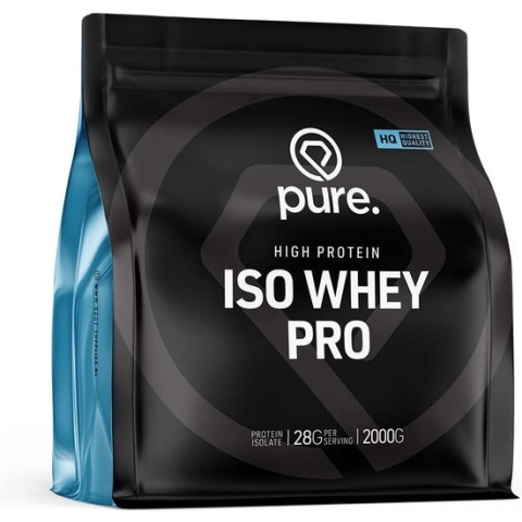 PURE Iso Whey Pro - banaan - 2000gr - whey eiwit isolaat - eiwitshake - koolhydraatarm