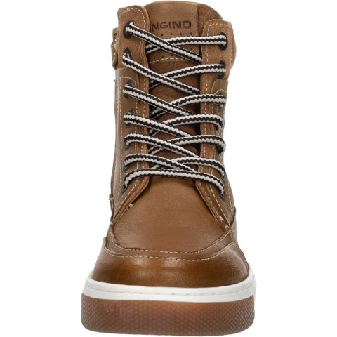 Vingino Sil Xhi Hoge sneakers - Leren Sneaker - Jongens - Cognac - Maat 37