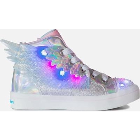 Skechers Twi-Lites 2.0 - Unicorn Wings Meisjes Sneakers - Zilver/Roze - Maat 29