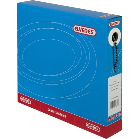 Rem buitenkabel Elvedes met voering 30 meter / Ø5,0mm - zwart/chroom geblokt (30 meter in doos)