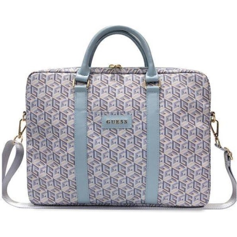 Guess G-Cube Stripes Laptoptas voor o.a. Notebooks (16 Inch) - Blauw