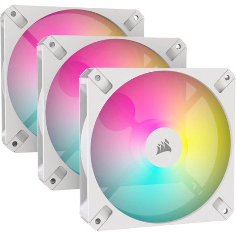 CORSAIR iCUE AR120 Digital RGB 120mm PWM Fan White - Ventilatorhuis - 3-pack - 120 mm