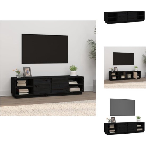 vidaXL TV-kast - Trendy - Meubel - 156 x 40 x 40 cm - Zwart - Kast
