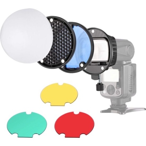 Neewer® - Camera Flitskop Kit - Beugel+Kleurenfilter+Honingraat+Ringbasis+Diffuser - Geschikt voor Neewer - TT560 NW561 - NW625 NW635 - NW645 NW655 - NW - 670 - 750II Speedlites en Q3 - AD200Pro - Flash Strobe - (NS- HC)