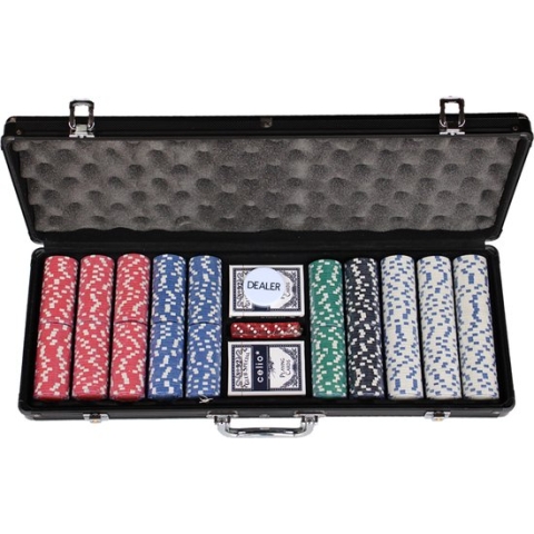 Pokerset - 500 chips - Poker - Zwart 500 delig - Poker set - Zwart - Pokersets - 11,5gram chips - 2-9 personen - Poker kaarten - Poker chips - Cave & Garden