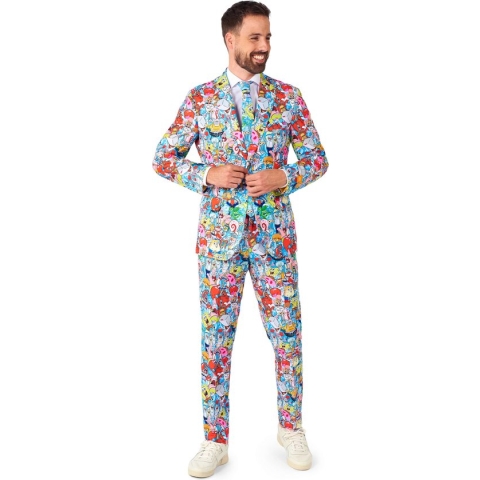 OppoSuits SpongeBob™ Frenzy - Heren Pak - Nickelodeon Spongebob Bikinibroek Outfit - Meerkleurig - Maat: EU 48
