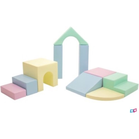 Iglu soft play foam blokken set - pastel 10 stuks