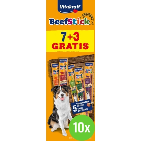 Vitakraft Multipack Beef-Sticks 7+3 - hondensnack - 10 verpakkingen