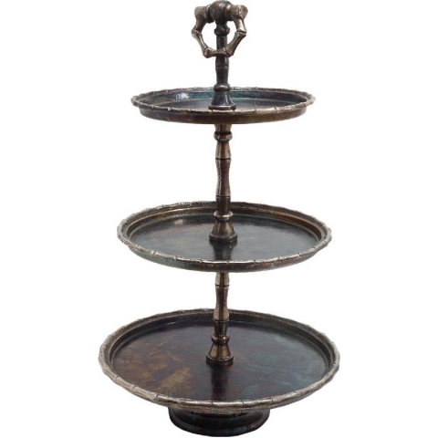PTMD aluminium etagère - luxe 3-laags etagere 36 x 36 x 63 cm