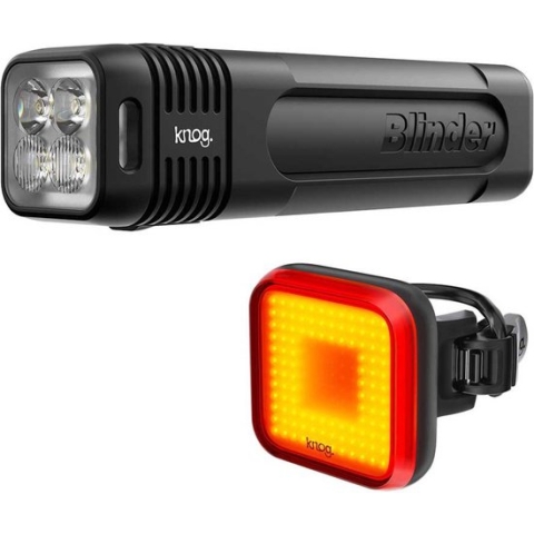 Knog Blinder 900 + Square Licht Set Zilver 900 / 100 Lumens