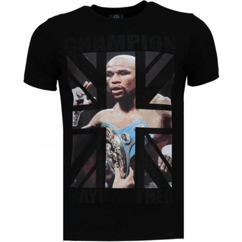 Mayweather - Rhinestone T-shirt - Zwart