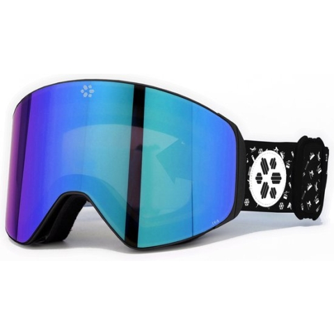 FLAKER Ocean Zwart – Magnetische Skibril + Beschermcase - Cat. 3