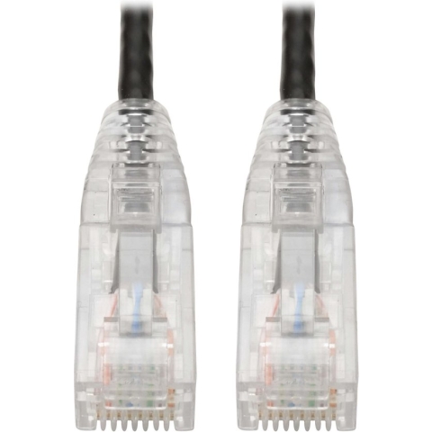 Tripp-Lite N201-S8N-BK Cat6 UTP Patch Cable (RJ45) - M/M, Gigabit, Snagless, Molded, Slim, Black, 8 in. TrippLite