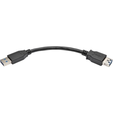 Tripp-Lite U324-06N-BK USB 3.0 SuperSpeed Type-A Extension Cable (M/F), Black, 6 in. TrippLite