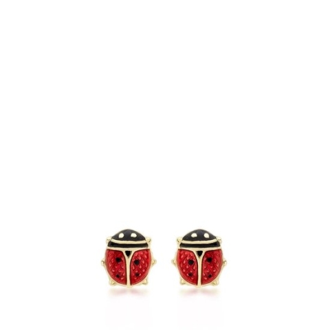 Lucardi Meisjes Oorknop - Dier - Cadeau - 9 Karaat - Geelgoud
