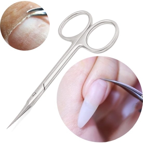 Nagelriemschaar, fijn, scherpe huidschaar met gebogen snijvlak de uitstekende huidresten en uitstekende nagelriemen, Russian manicure, dode huidverwijderaar voor nagelsalon,