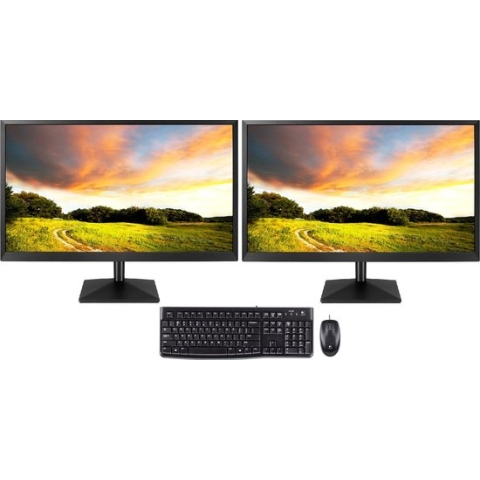 Intel i9 ALL-IN-ONE AIO PC Deskmini Computer Compleet MET TWEE SCHERMEN 24", Toetsenbord en Muis - 2TB SSD - 32GB RAM - 11900K 8-Core@3,5-5,3GHz - WIFI 6/Bluetooth 5.2 - Ondersteuning voor 3 schermen - Win11 PRO