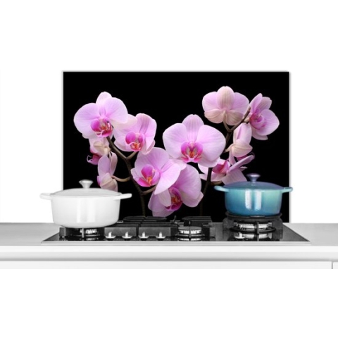 Spatscherm keuken - Takken - Bloemen - Tak - Orchidee- Spatwand - Keuken achterwand - 80x55 cm