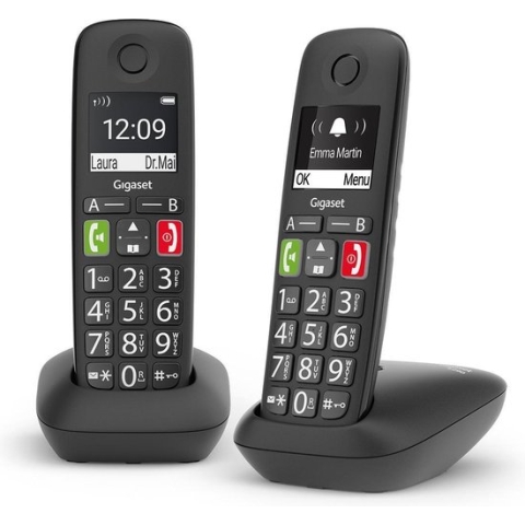 Gigaset E290 Duo Analoge telefoonhandset Nummerherkenning Zwart