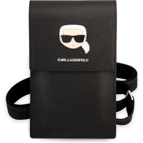 Karl Lagerfeld Universal phone pouch - Karl's Head - Zwart