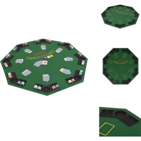 vidaXL Pokertafelblad - Groen - 120 x 120 cm - Inklapbaar - Pokertafel