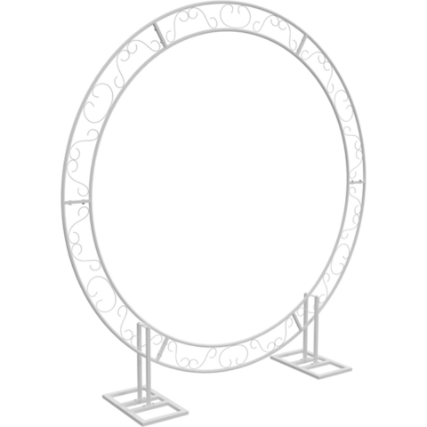 Happyment Bruiloft decoratie - Rond - Backdrop frame - Rozenboog - Boog - Versiering accessoires - Wit