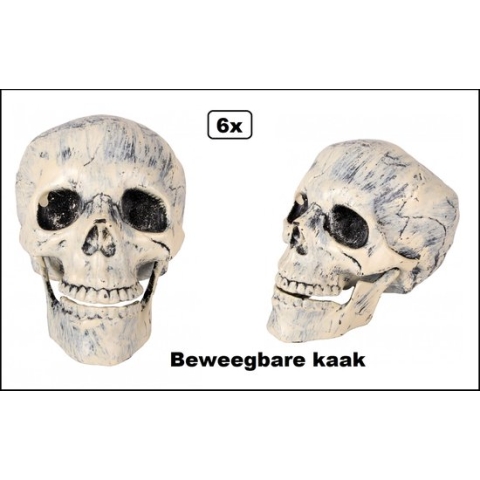 6x Skelet Schedel met beweegbare kaak - 199cm - Horror Halloween thema feest spooktocht creepy party scary griezel
