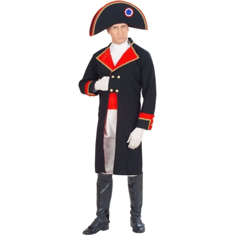 Widmann - Middeleeuwse & Renaissance Strijders Kostuum - Napoleon Kostuum Man - Rood, Zwart - Small - Carnavalskleding - Verkleedkleding